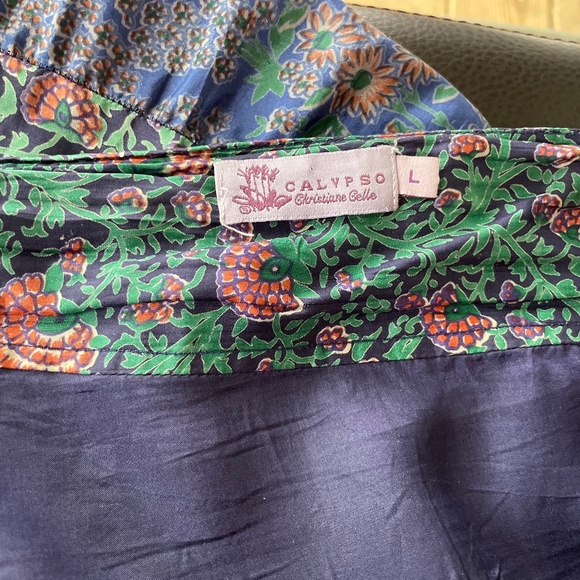 Calypso St. Barth Vintage Floral Bohemian Silk Maxi - Picture 3 of 9